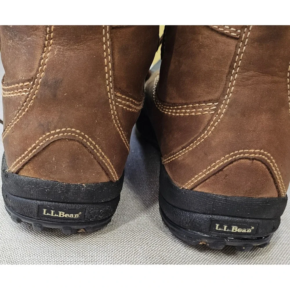 LL Bean Storm Chaser Boots Mens 10 Brown Waterproof Leather Duck Winter 0WR96 04